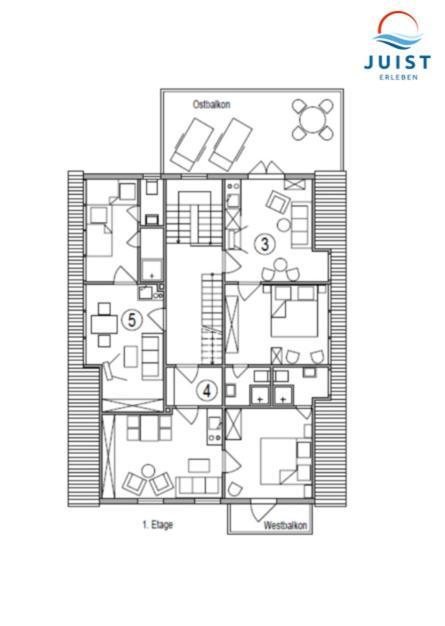 Haus Deichgraf 173 - Wohnung 3 Juist Exteriör bild